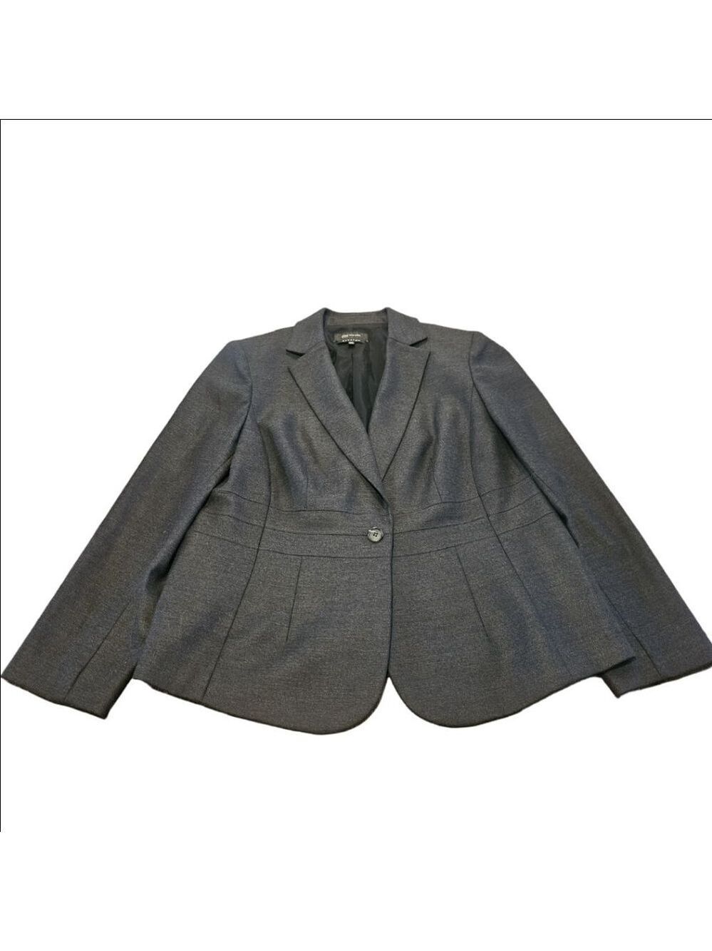 Women's Jones New York Charcoal Stretch Blazer Jacket Plus Size 14W